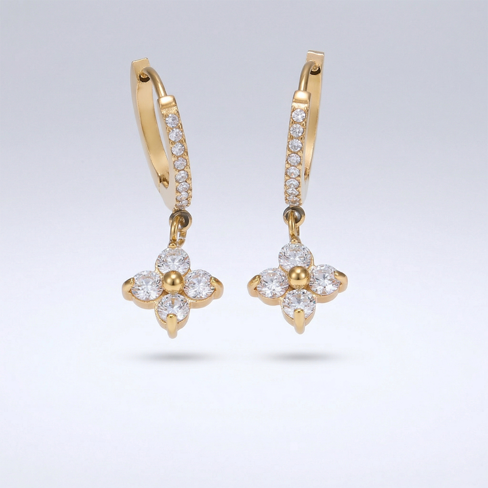 Náušnice kroužky s přívěskem z pozlacené oceli CHOU/226