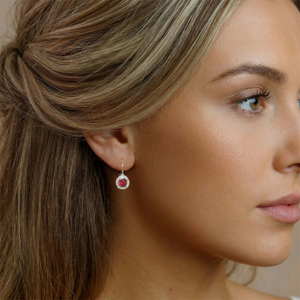 Náušnice z chirugické oceli se zirkony růžové CHOU/229