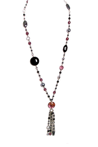 fialový náhrdelník H85-25-60