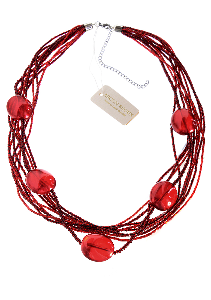 Červený náhrdelník H89-60