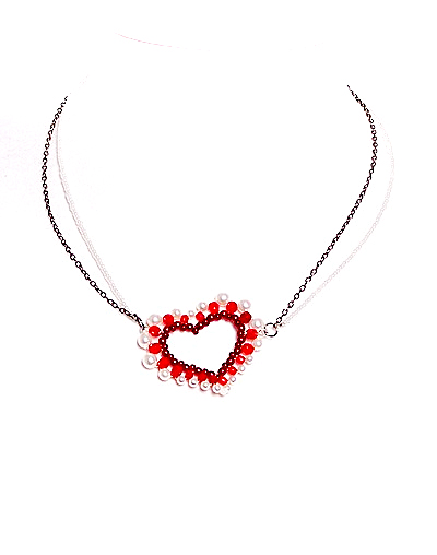 červený náhrdelník H899-50