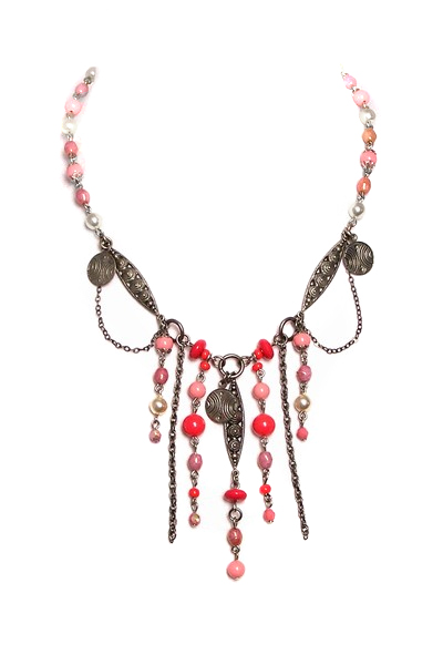růžový náhrdelník H41-66