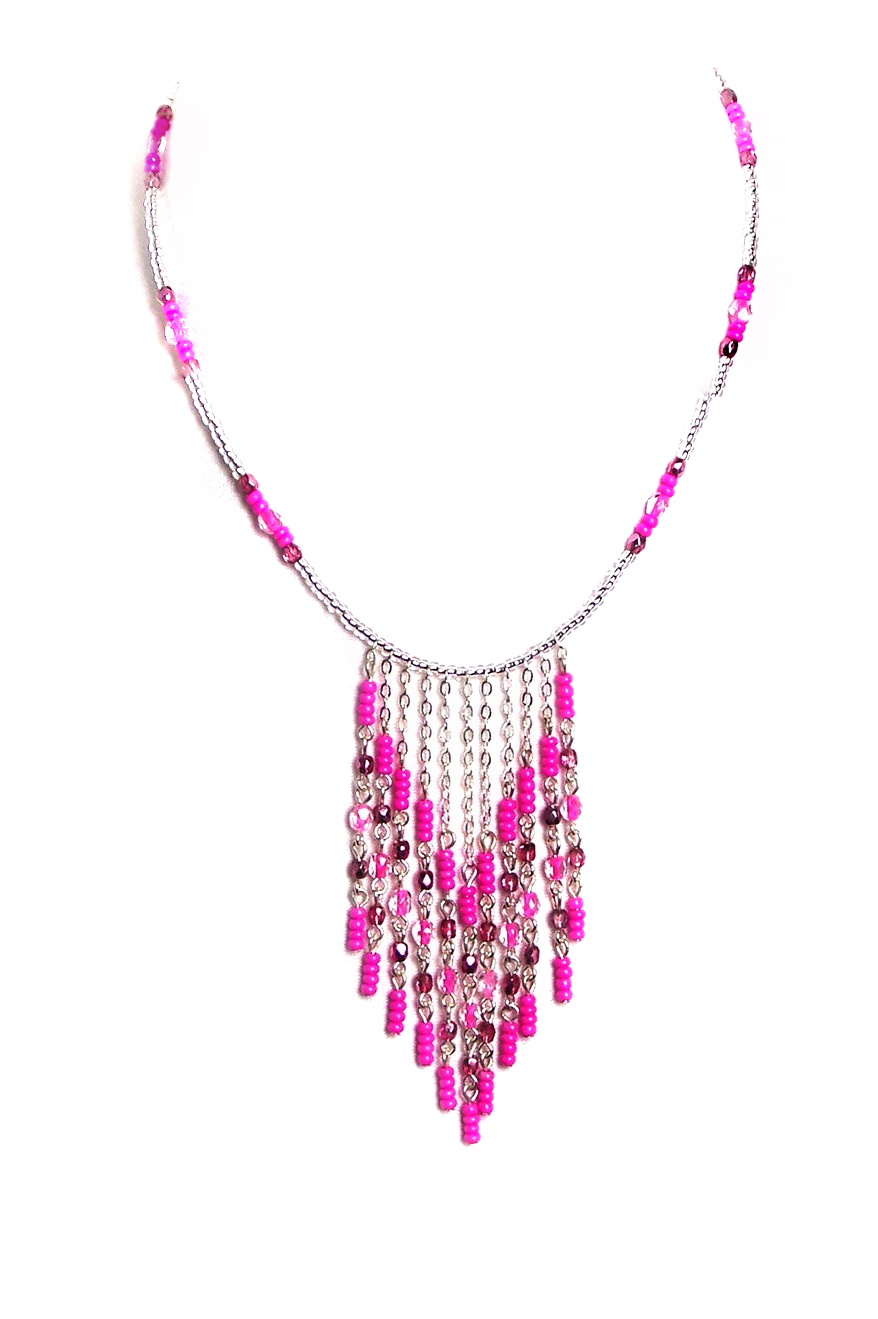 růžový náhrdelník H61-20T